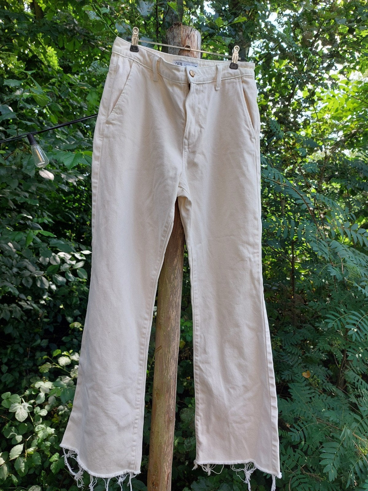Zara flared jeans met gerafelde zoom - maat 38, Overige kleuren, Zara, Ophalen of Verzenden, Zo goed als nieuw