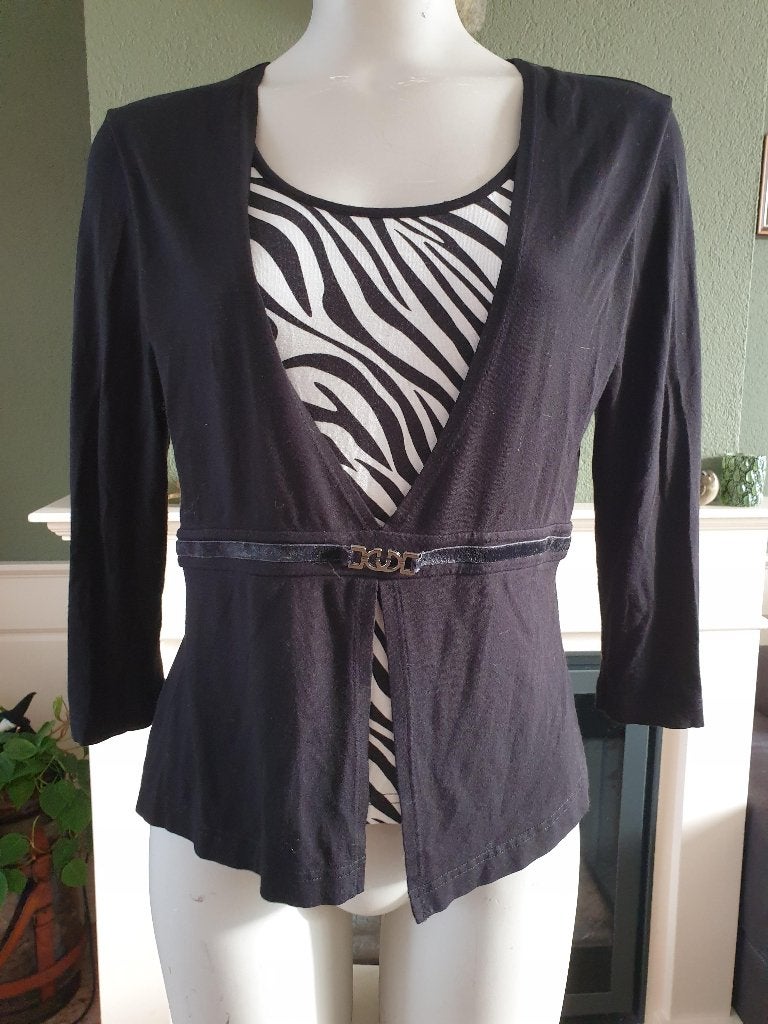 Gerry Weber schitterende vest combi top mt S 36, Verzenden, Zwart, Zo goed als nieuw, Lange mouw