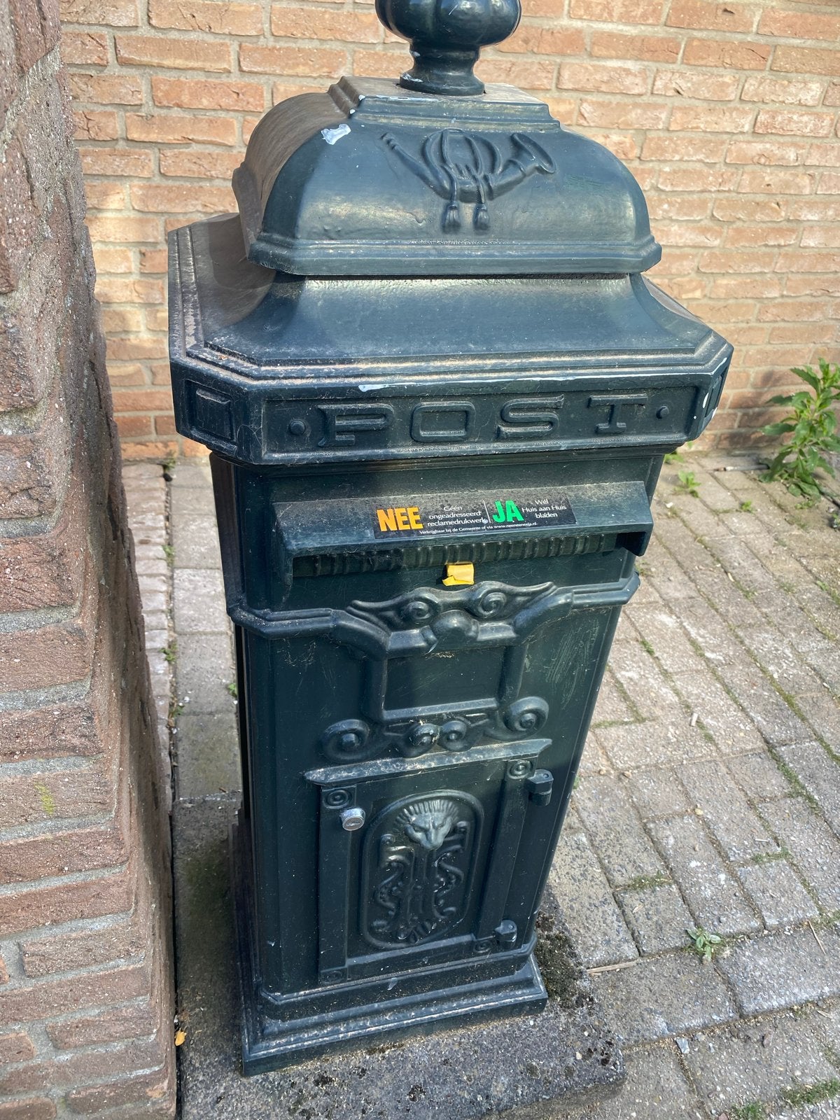 Gietijzeren Brievenbus - Klassiek Design, Ruim voor Pakjes, Ophalen, Gebruikt, IJzer, Staande brievenbus