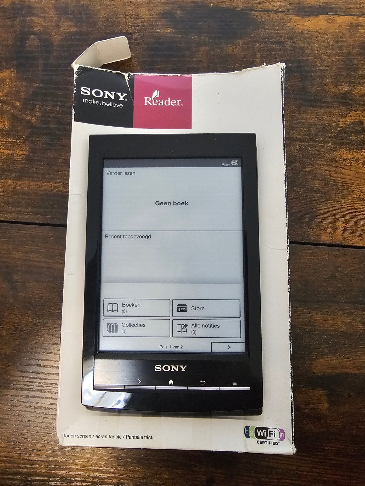 Sony Reader PRS-T1 E-reader met Wi-Fi en Touchscreen, 6 inch of minder, Ophalen of Verzenden, Zo goed als nieuw, 4 GB of minder