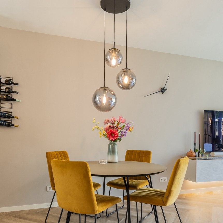 Hanglamp glazen bollen, Ophalen, Modern, industrieel, E27 (groot), Glas