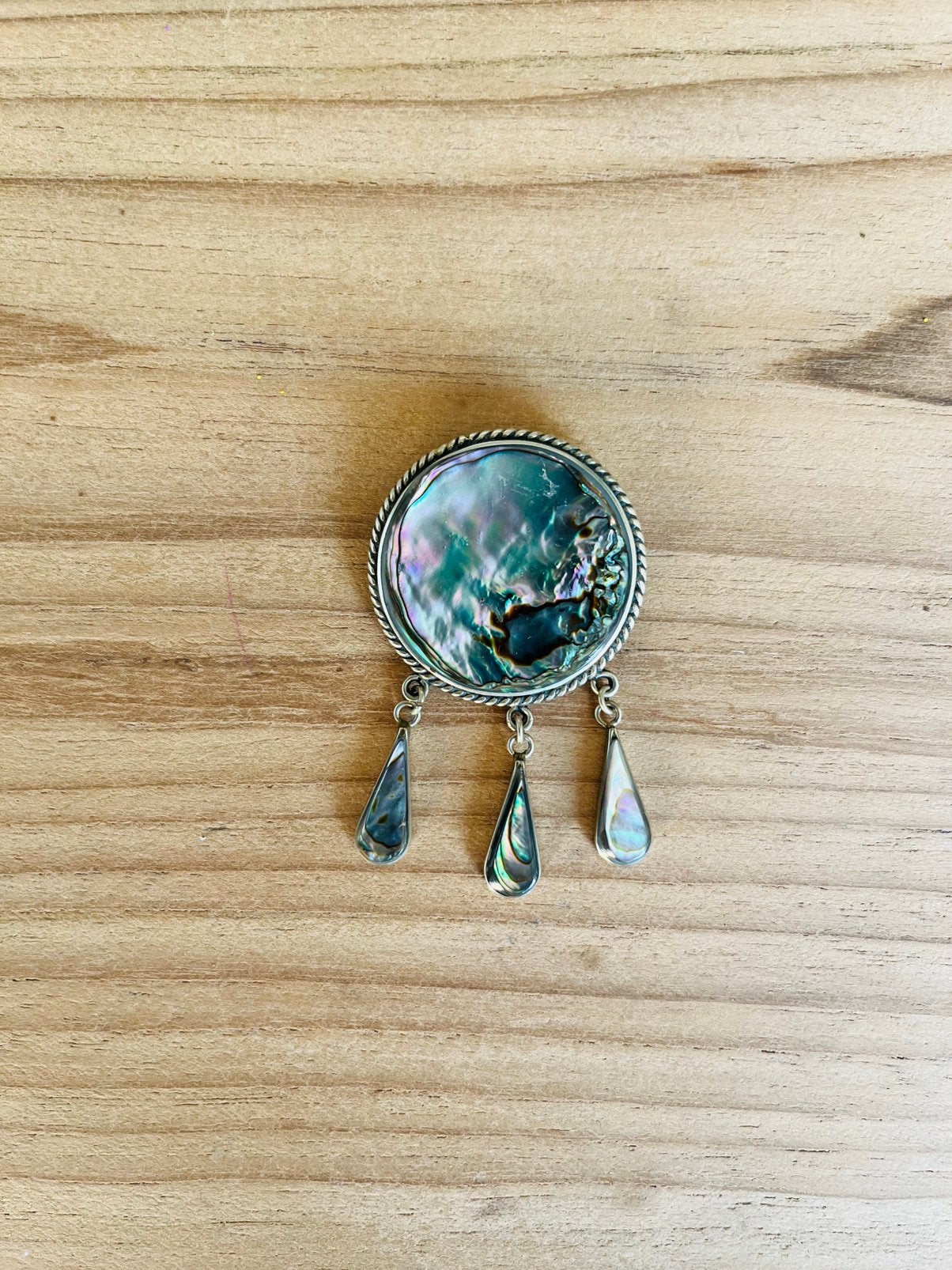vintage Broche / hanger Alpaca Mexico Parelmoer anna nina, Ophalen of Verzenden, Zo goed als nieuw