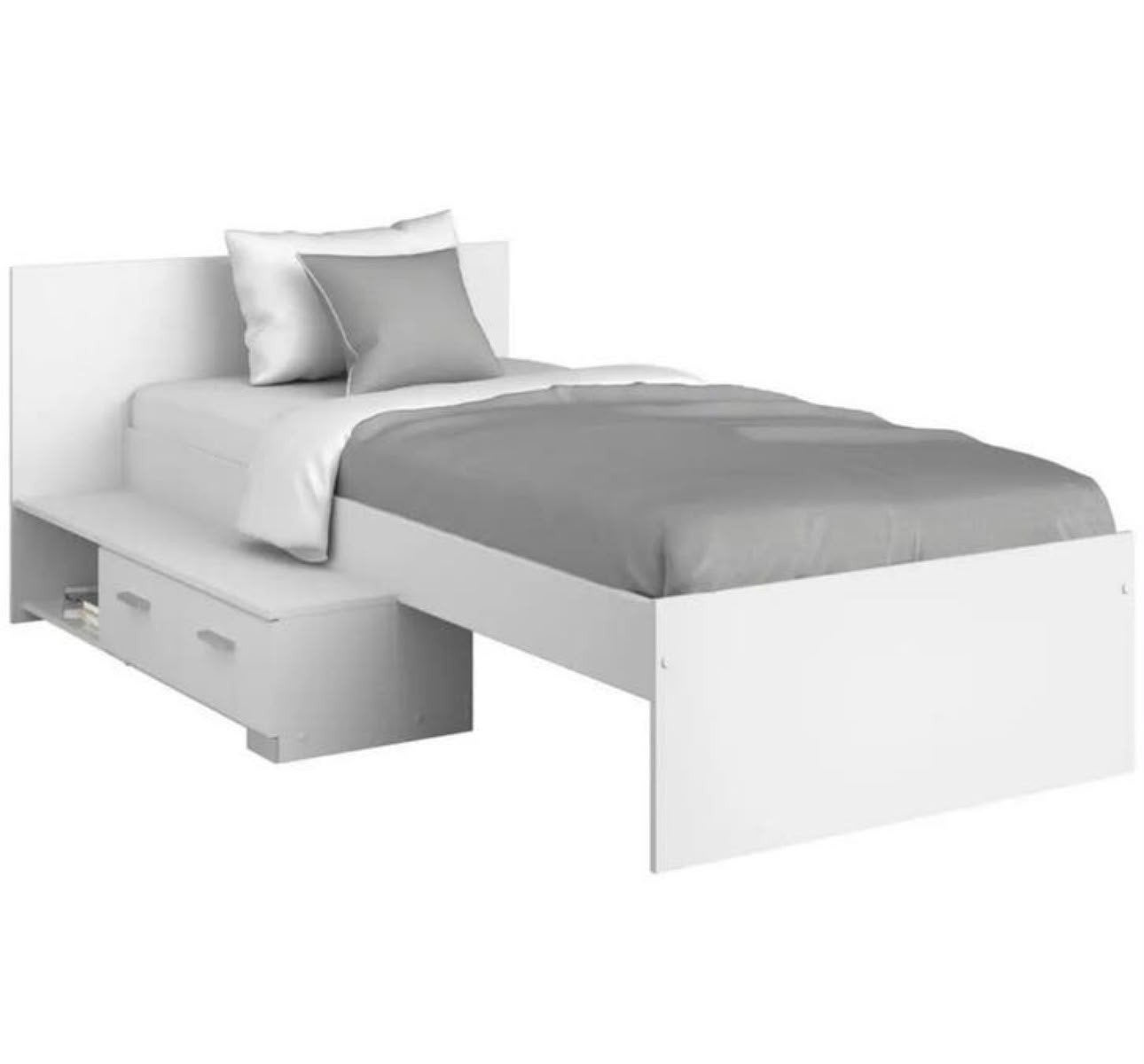 NIEUW! Wit 1pers Bed (90x200) – Leen Bakker Model Timo, Ophalen, 90 cm, Eenpersoons, Wit