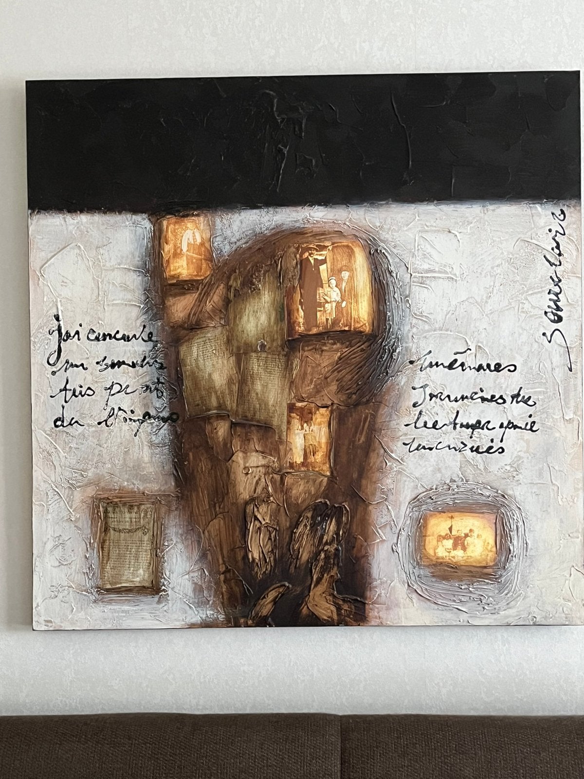 Abstract schilderij, Ophalen