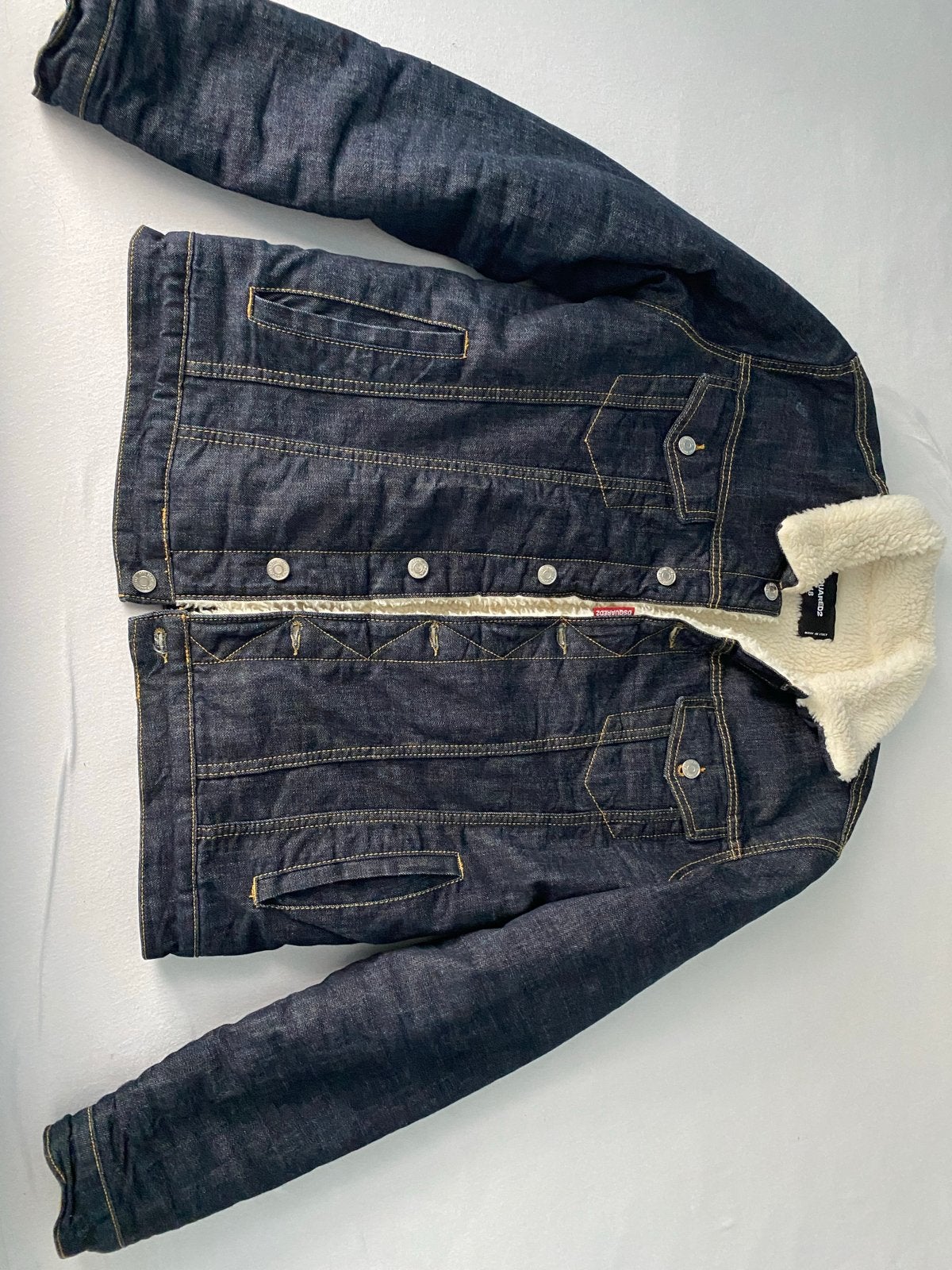 Dsquared2 spijkerjack met teddy voering - Maat 48 (M), Kleding | Heren, Ophalen of Verzenden, Zo goed als nieuw, Maat 48/50 (M)