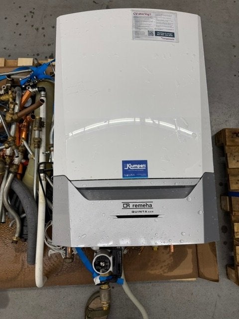 Remeha Quinta ACE 65 + 2 x buffervat 500 liter en 200 liter, Ophalen, Gebruikt, Cv-ketel of Combi-ketel, 60 tot 150 cm