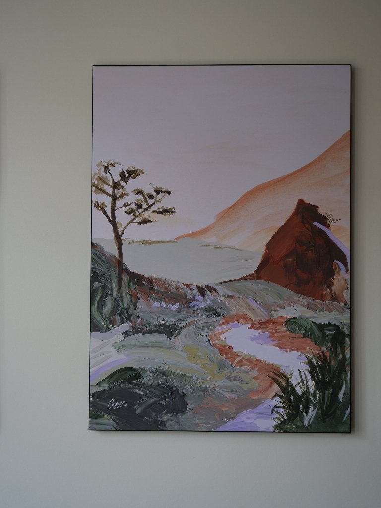 print op canvas (120x80) sunkissed mountain, Ophalen, Zo goed als nieuw, Print