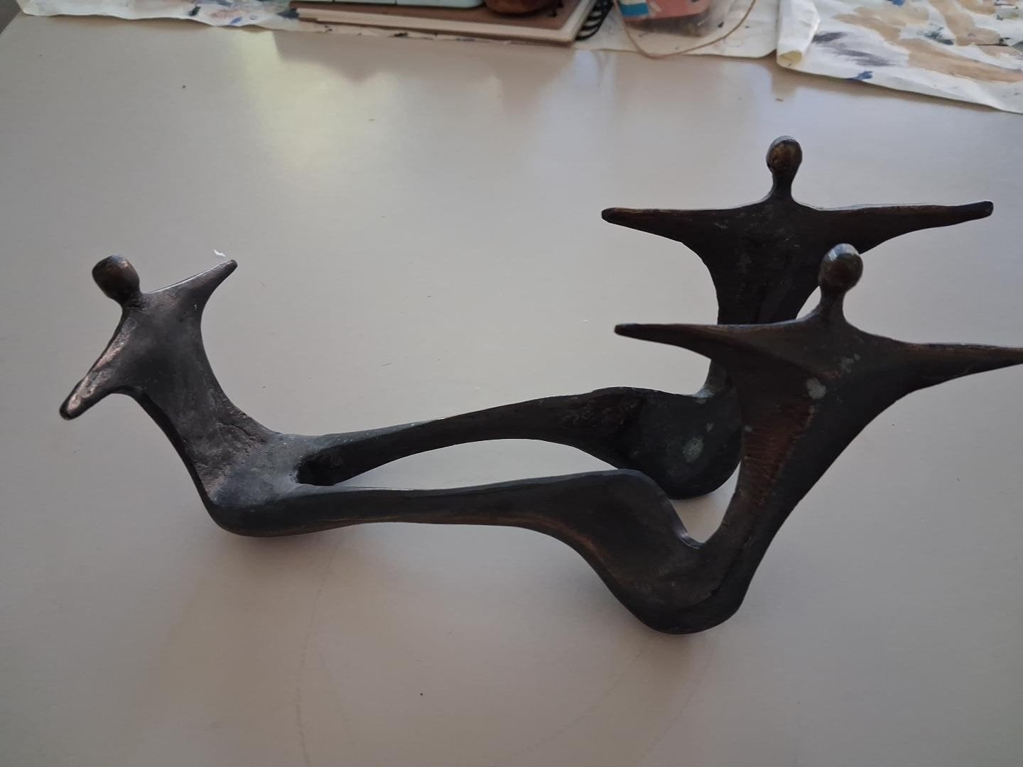 Bronzen kunstwerk - Abstracte figuren, Minder dan 20 cm, Ophalen of Verzenden, Beeld, Abstract
