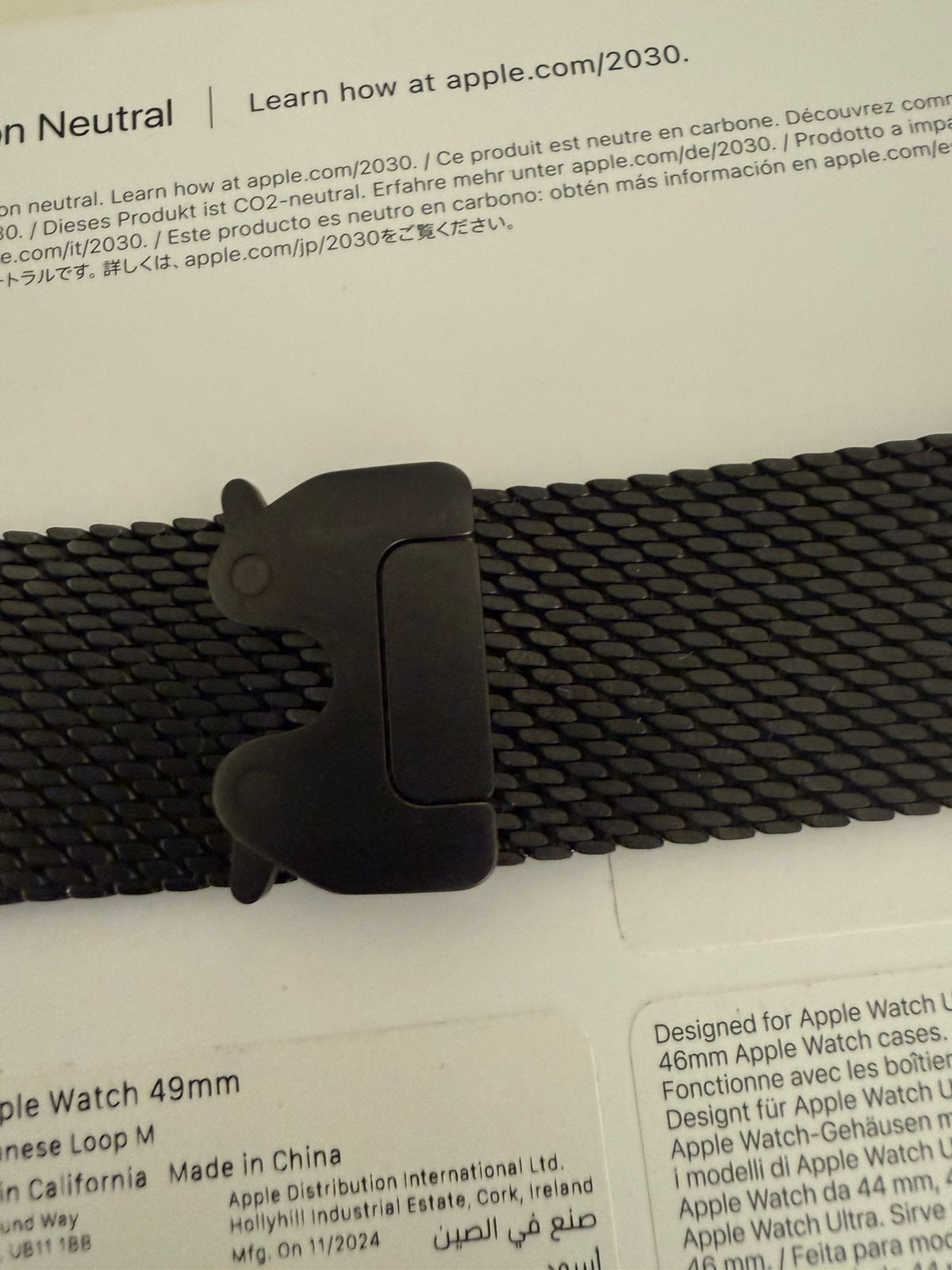 Apple Watch Milanees bandje, Verzenden, Gebruikt, Zwart, IOS