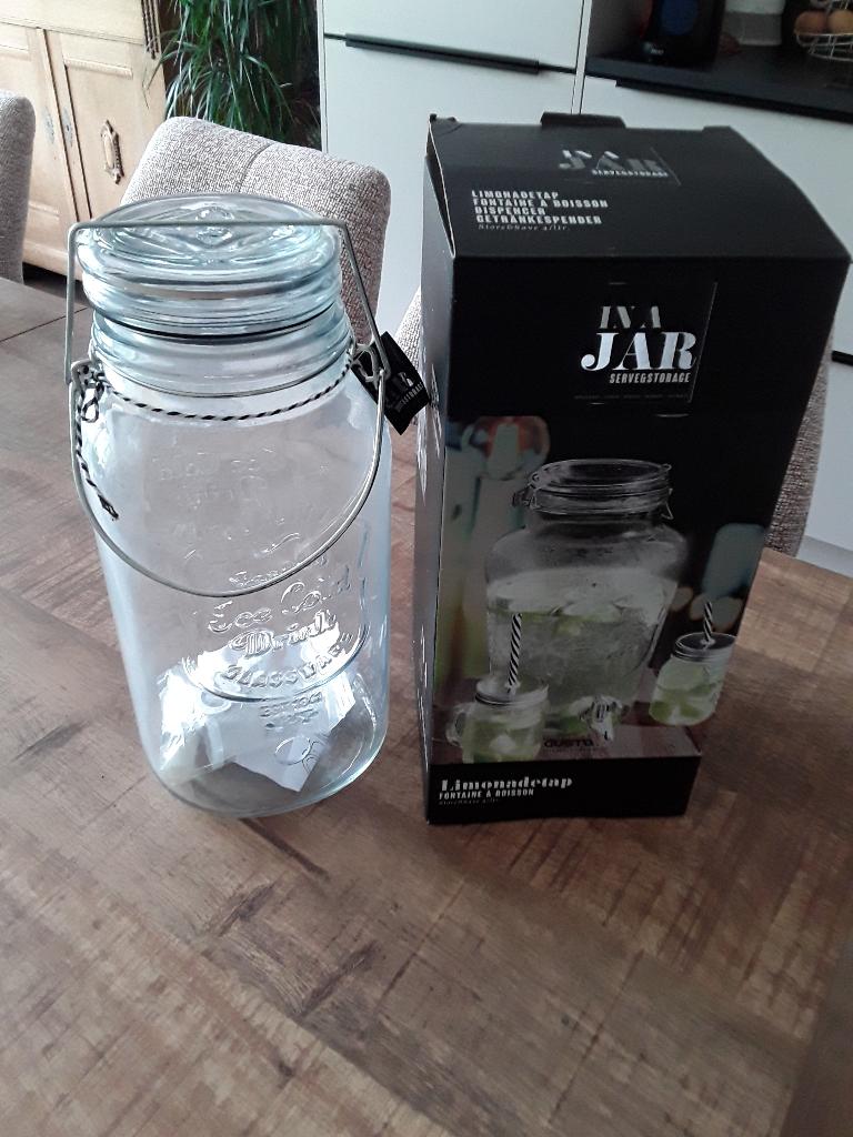 Gusta Limonadetap - In a Jar -. 4 liter, Huis en Inrichting, Keuken | Keukenbenodigdheden, Nieuw, Gusta, Ophalen of Verzenden