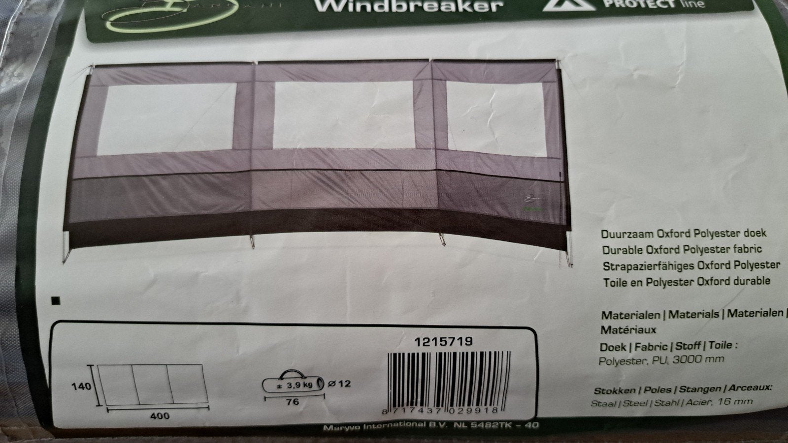 Windscherm, Ophalen, Zo goed als nieuw