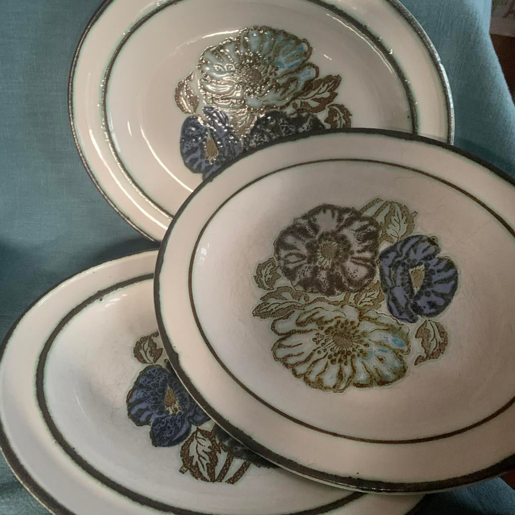 Ovale borden/schaal vintage Wedgwood iona jaren ‘70 poppy, Ophalen of Verzenden