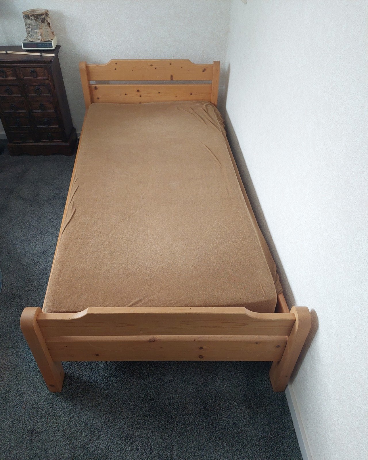 1 persoonsbed met lattenbodem en matras., Ophalen, Gebruikt, 90 cm, Eenpersoons