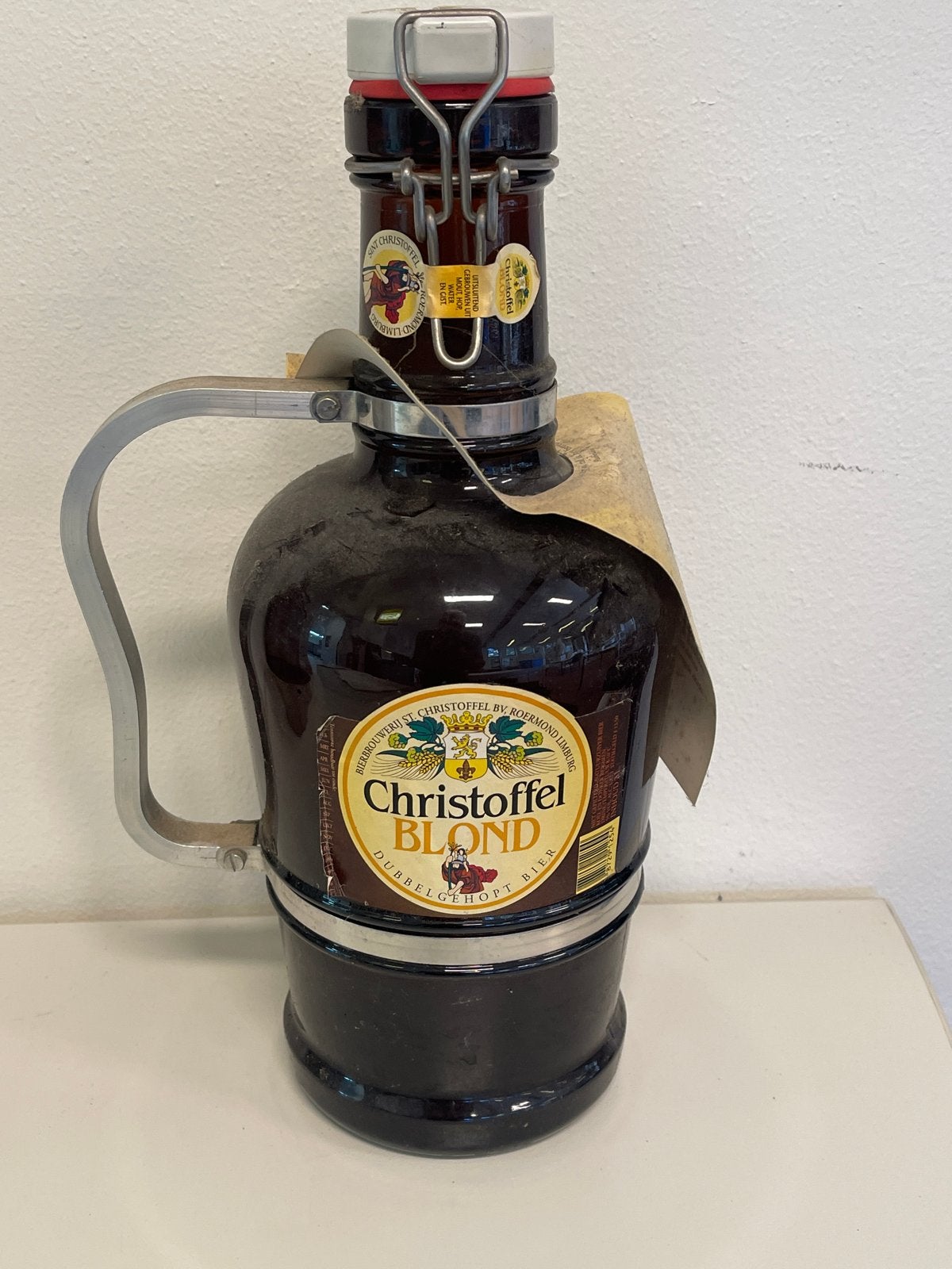 Christoffel Blond bierfles met beugel en handvat, Antiek en Kunst, Ophalen of Verzenden