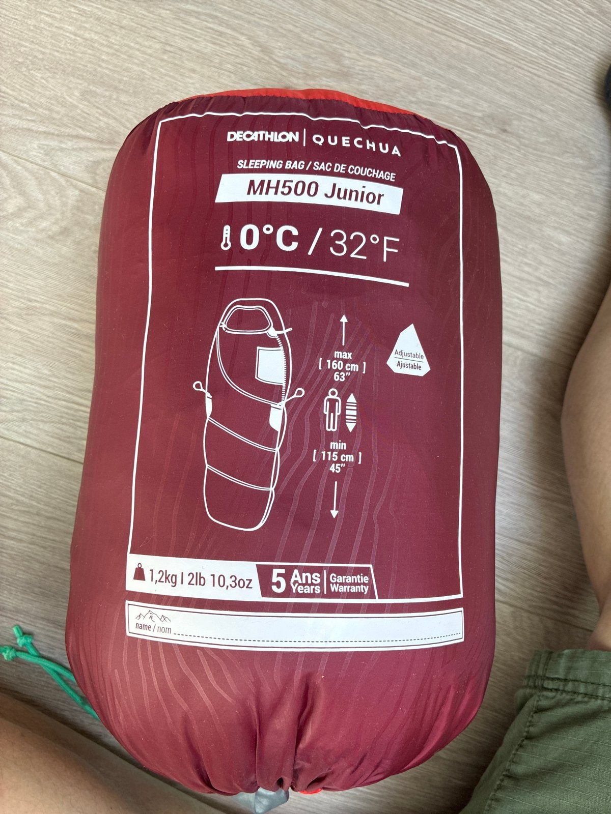 Quechua MH500 Junior Slaapzak - 10C, 115-160cm, Ophalen of Verzenden, Zo goed als nieuw