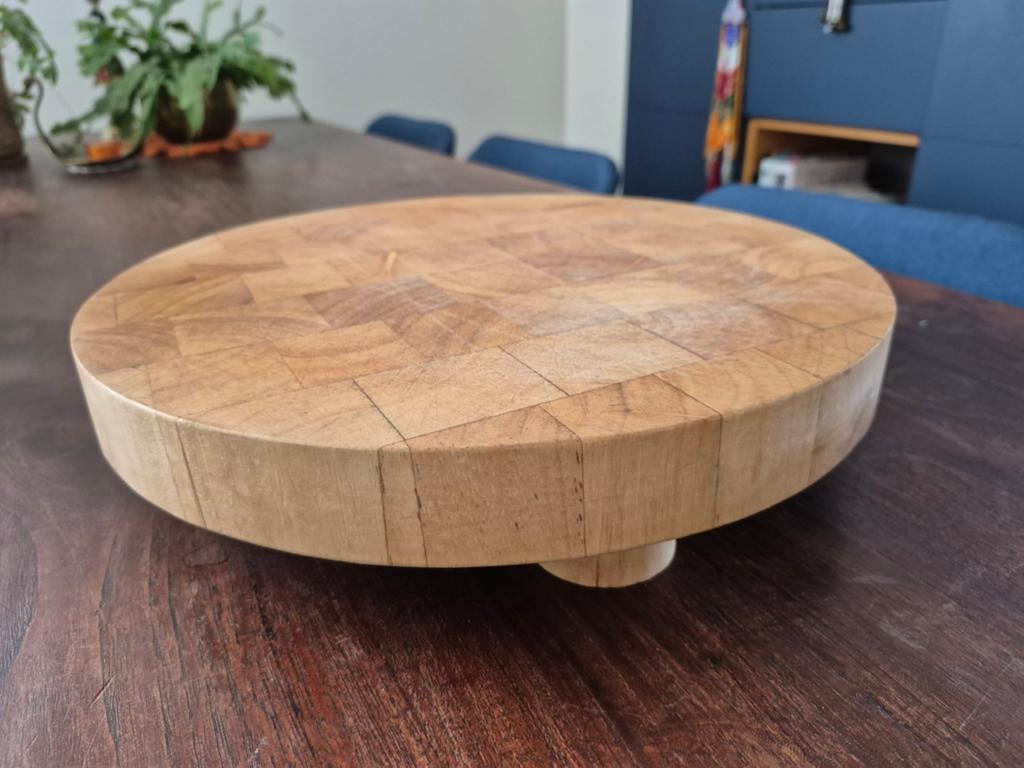 Fijn houten rond hakblok op pootjes, Ophalen of Verzenden