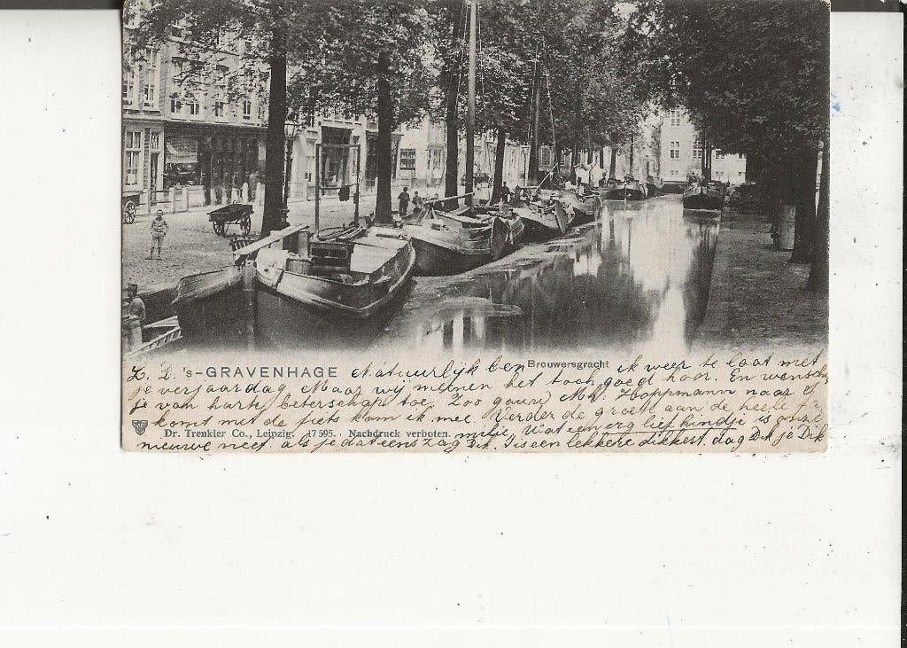 den Haag Brouwersgracht 21 mei 1904, Verzamelen, Ophalen of Verzenden, Voor 1920, Gelopen, Zuid-Holland