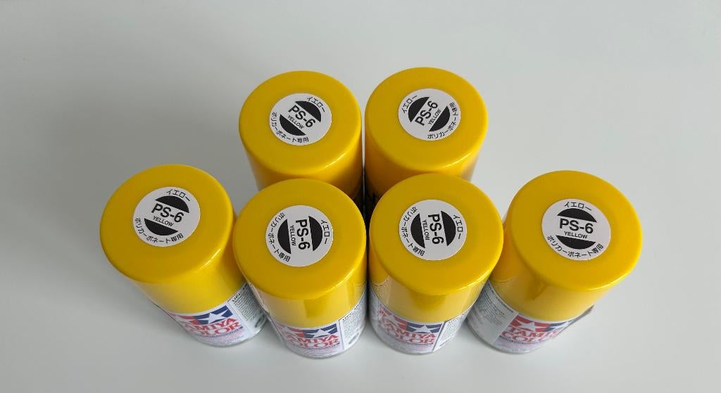 Tamiya PS-6 yellow spray rc modelbouw, Ophalen of Verzenden, Nieuw, Overige schalen, Onderdeel