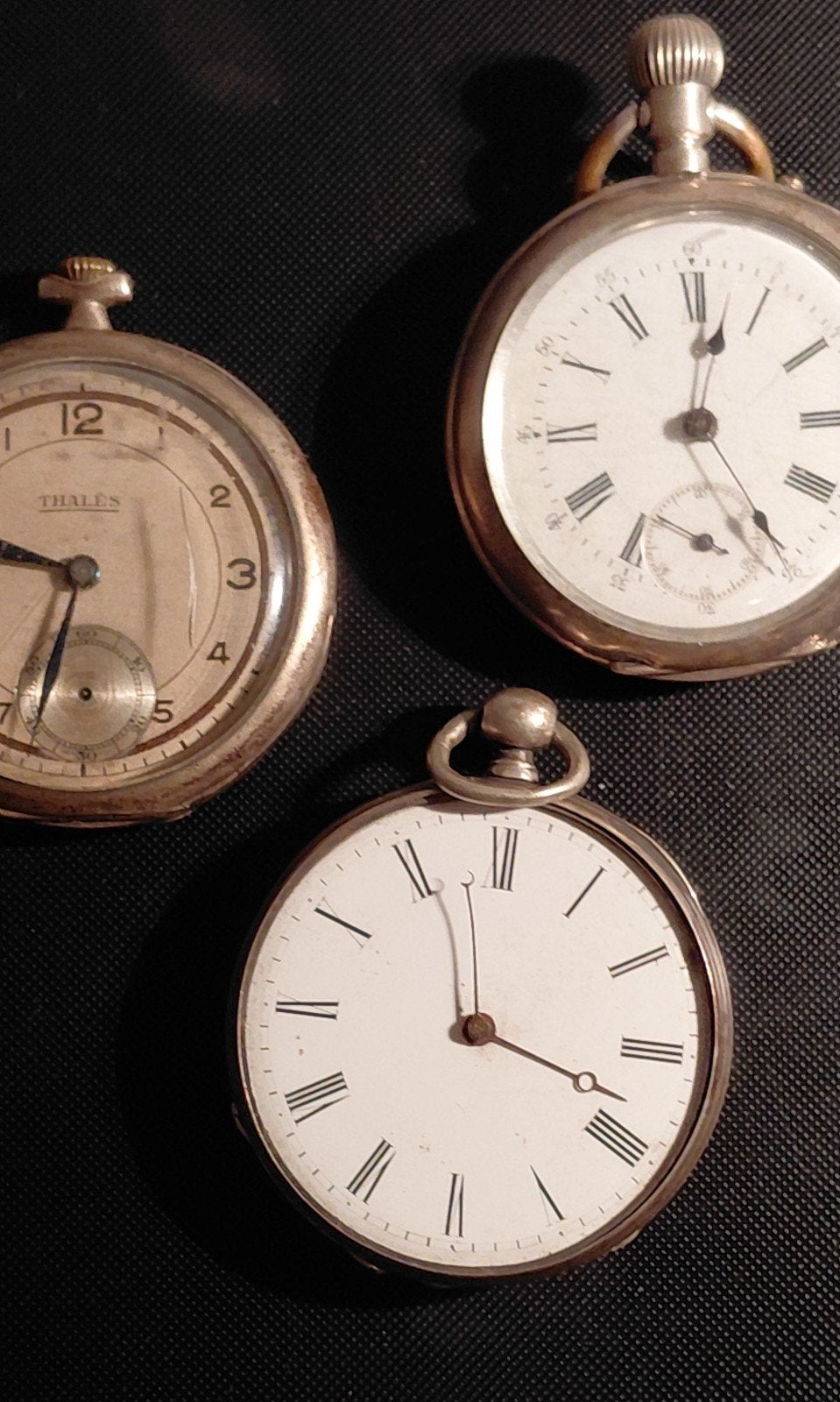 Set van 3 Antieke Zakhorloges - Thales en Onbekend, Overige merken, Overige materialen, Zakhorloge, Verzenden