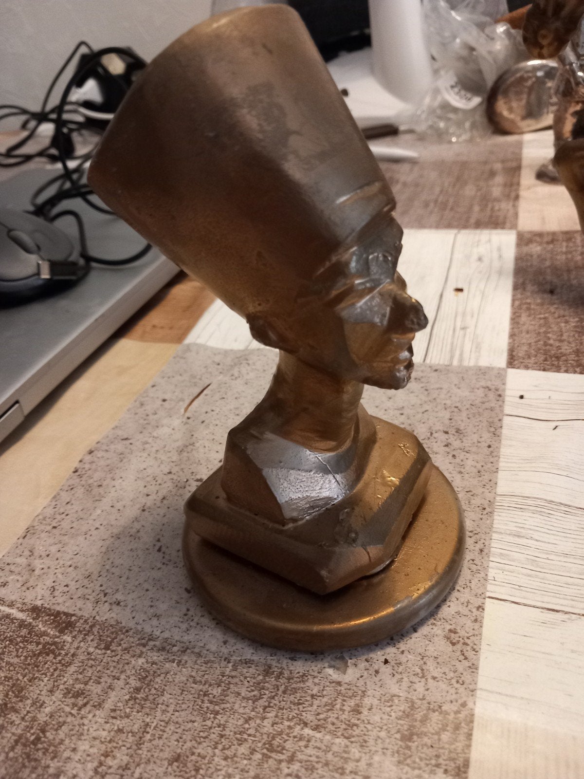Egyptisch beeld van metaal, Ophalen of Verzenden, Gepatineerd, Beeld, Metaal