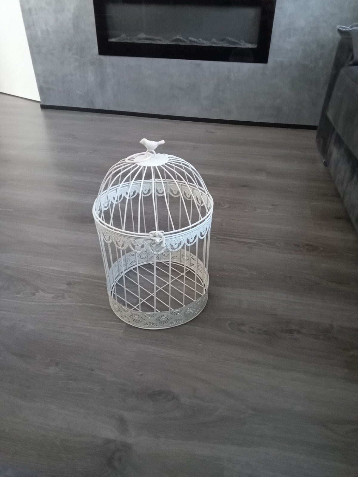 Decoratieve vogelkooi wit metaal, Ophalen, Vintage, Zo goed als nieuw, Metaal