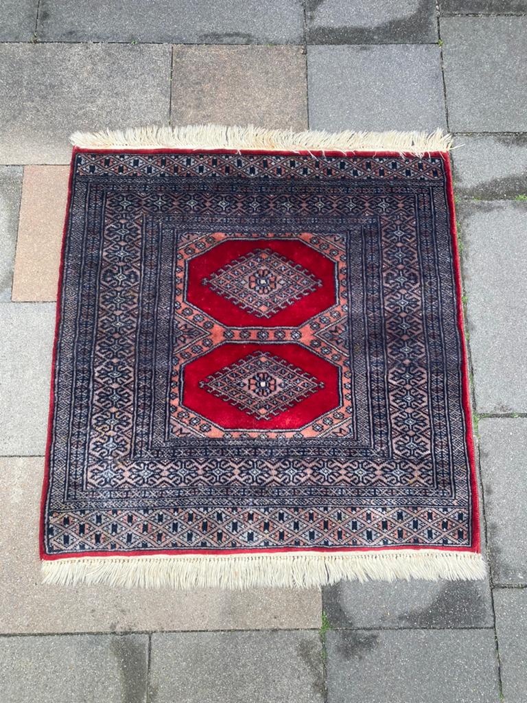 Vintage perzisch tapijt kleed rood roze antiek, Verzenden