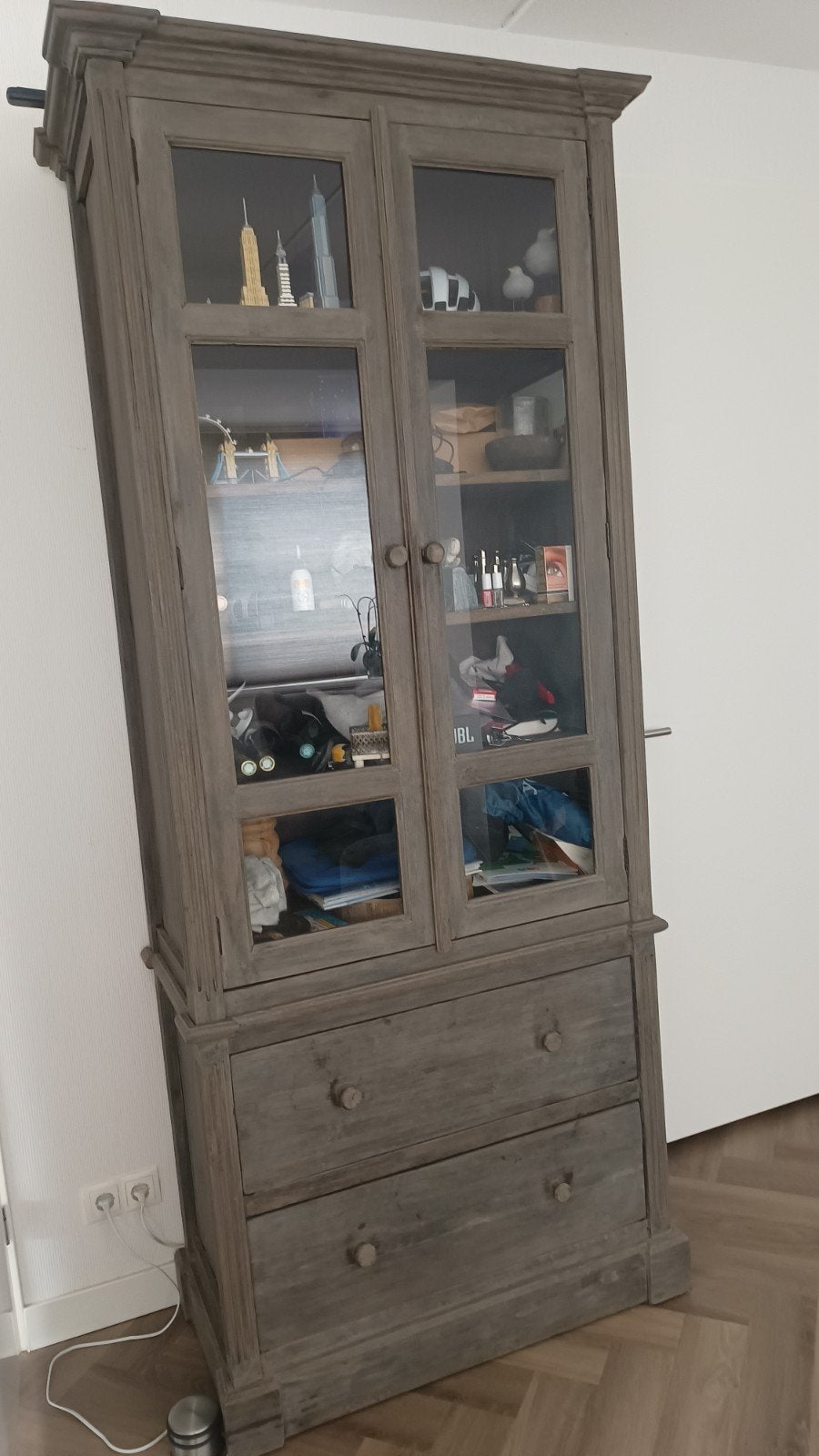 Vitrinekast landelijk/rustiek, Ophalen, Met deur(en), 50 tot 100 cm, Zo goed als nieuw
