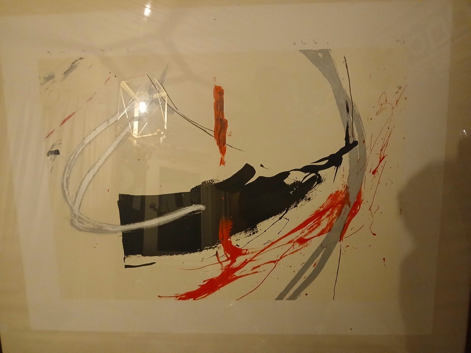 Abstracte zeefdruk van Peter Schenk, gesigneerd, Ophalen
