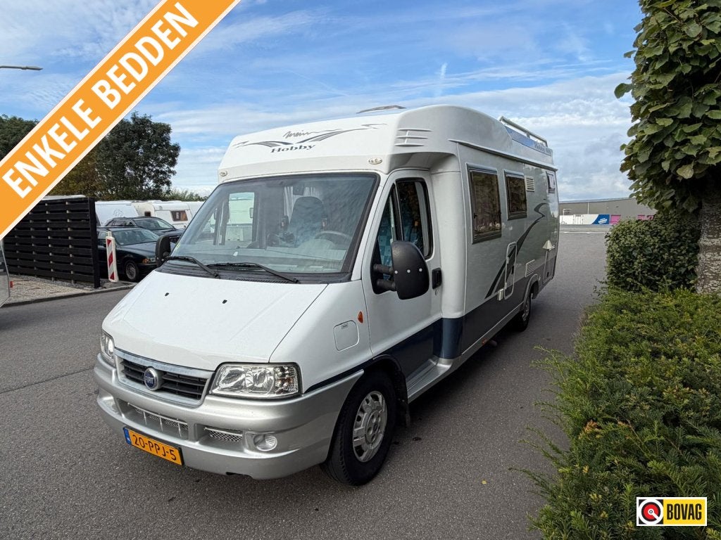 Hobby 600 2.8 JTD Alkochassis enkele bedden, Ringverwarming, Fiat, Hobby, 7 tot 8 meter
