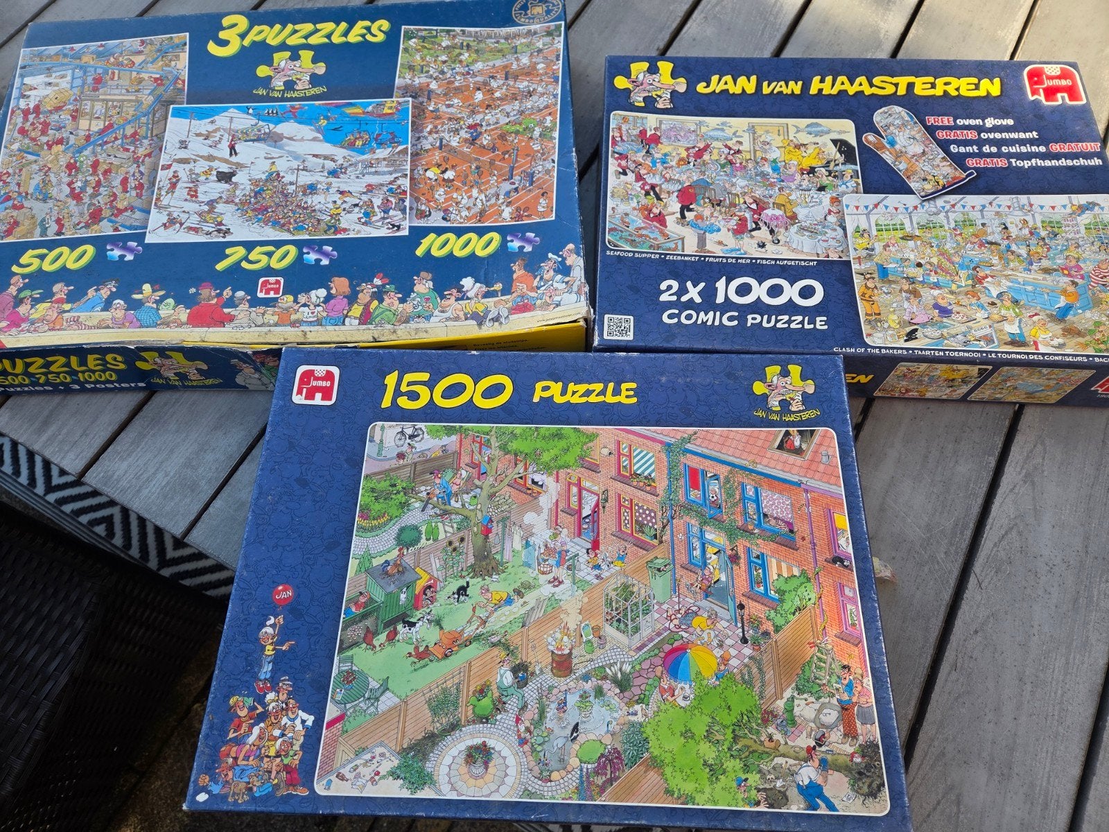 Jan van Haasteren Puzzels - 3 stuks (500, 750, 1000, 1500), Ophalen