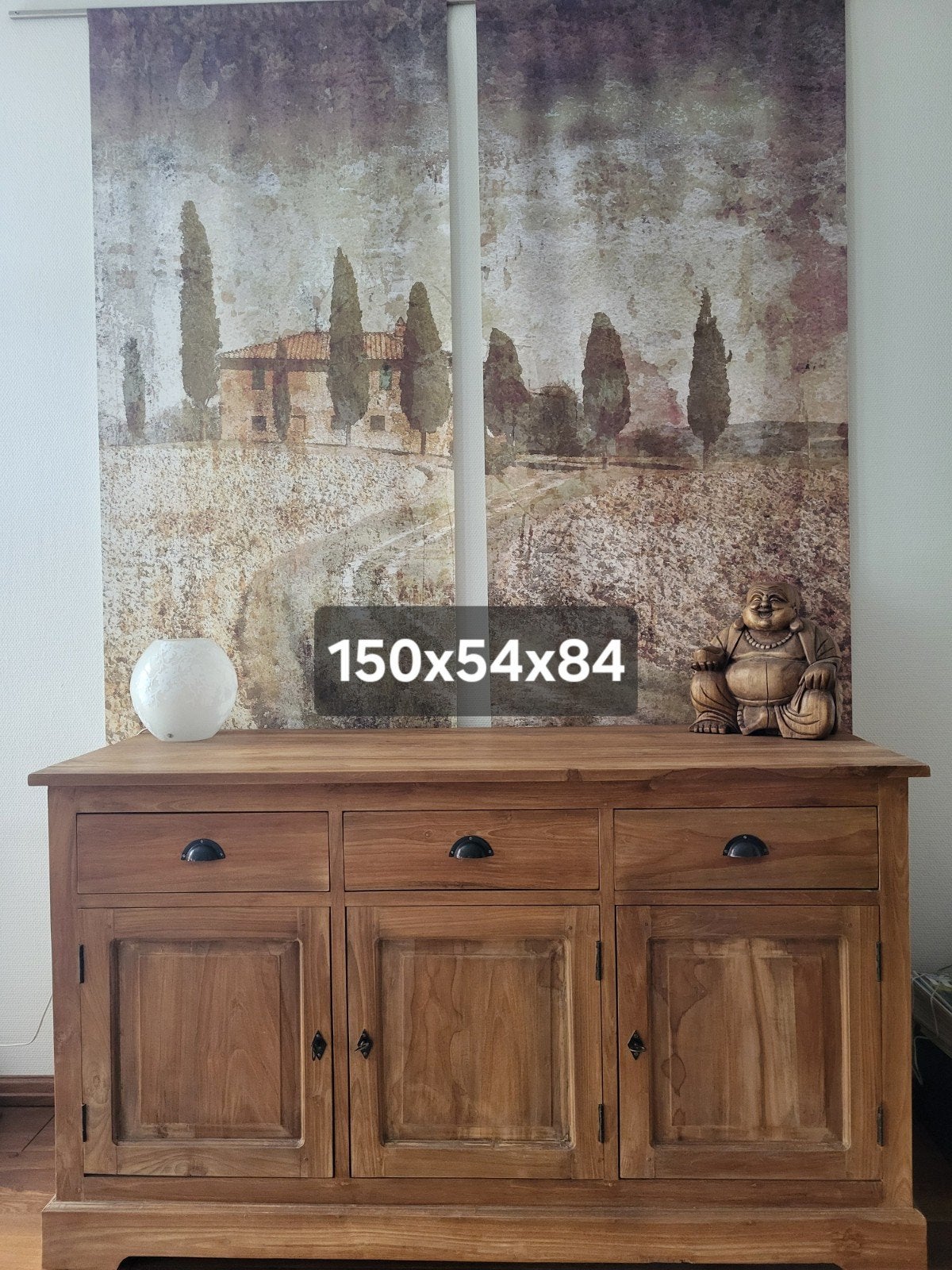 Massief houten dressoir met lades en deuren, Ophalen, Zo goed als nieuw, Klassiek, Landelijk, Overige houtsoorten