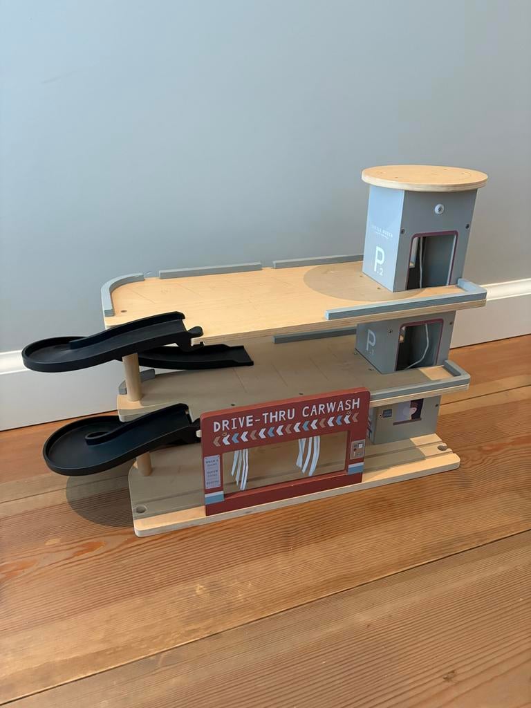Little Dutch Houten Garage met extra baan (Brio/Ikea compati, Ophalen, Gebruikt, Jongen of Meisje