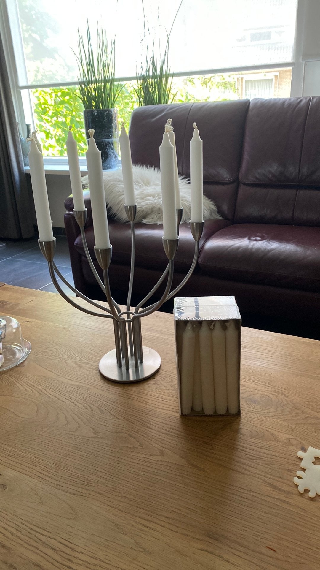Kandelaar (ikea) + 20 extra kaarsen, Ophalen, IKEA, Zo goed als nieuw, 33 cm