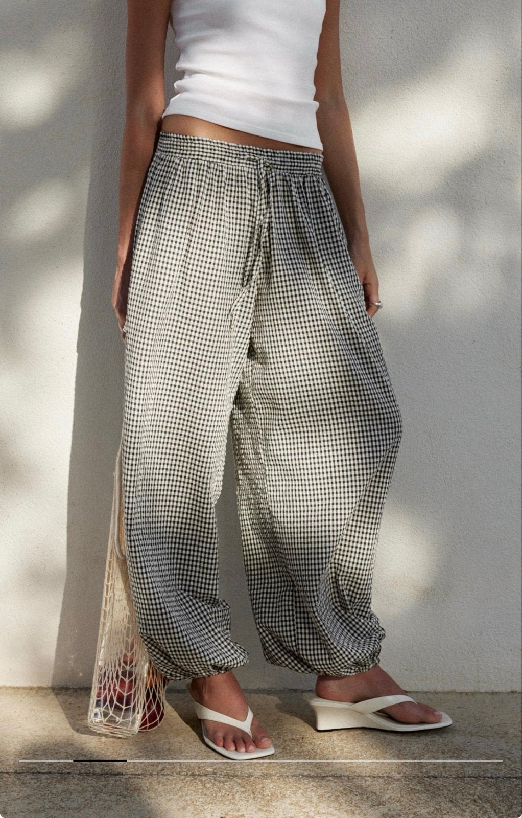 Geruite pof broek /balloonbroek maat xl/xxl, Zwart, Maat 46/48 (XL) of groter, Ophalen of Verzenden, Zo goed als nieuw