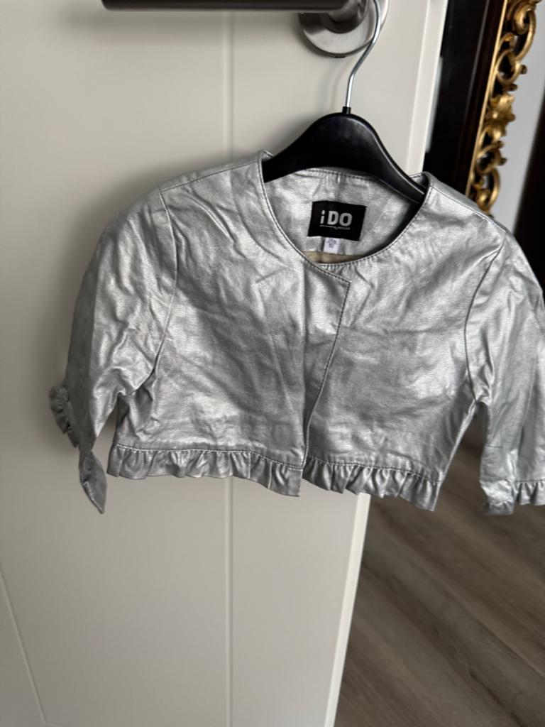 Nieuw zilveren leer vestje/jasje maat 92 merk iDO, Ophalen of Verzenden, Nieuw, Meisje, Jas