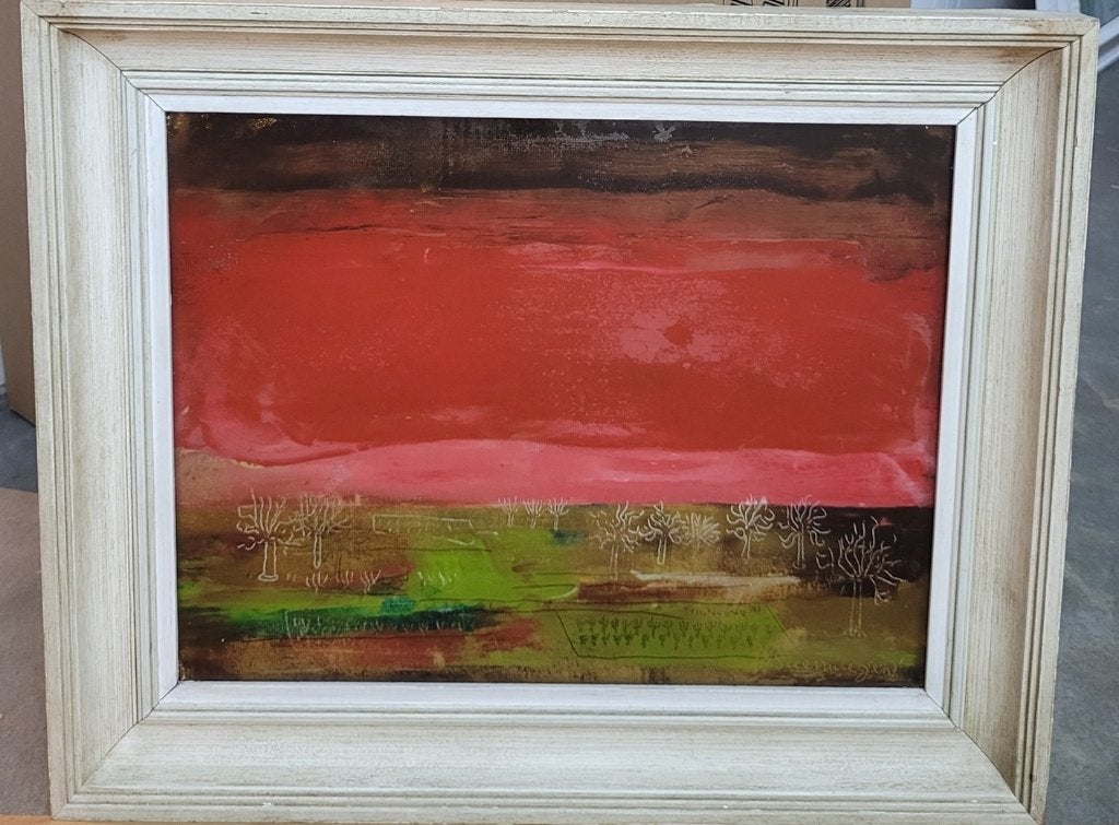 Gustave VAN STEENWEGEN, églomisé, Antiek en Kunst, Kunst | Schilderijen | Klassiek, Ophalen, Expressionistisch, Origineel werk