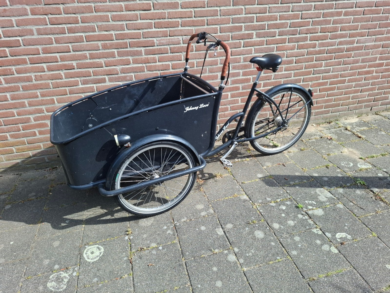 Johnny Loco bakfiets - niet elektrisch, Fietsen en Brommers, Fietsen | Bakfietsen, Ophalen, Gebruikt, Huif, Velgrem