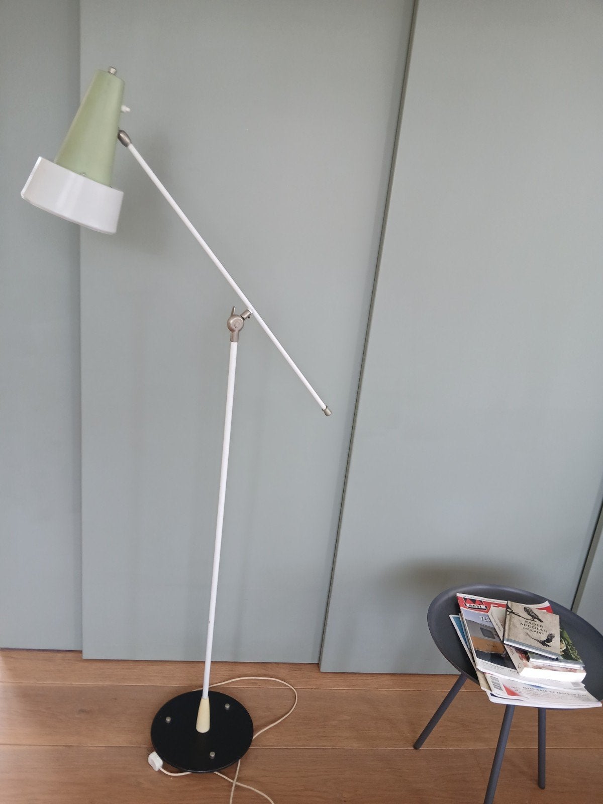 Vintage Vloerlamp met Verstelbare Arm - Jaren '60 Design, Antiek en Kunst, Ophalen of Verzenden