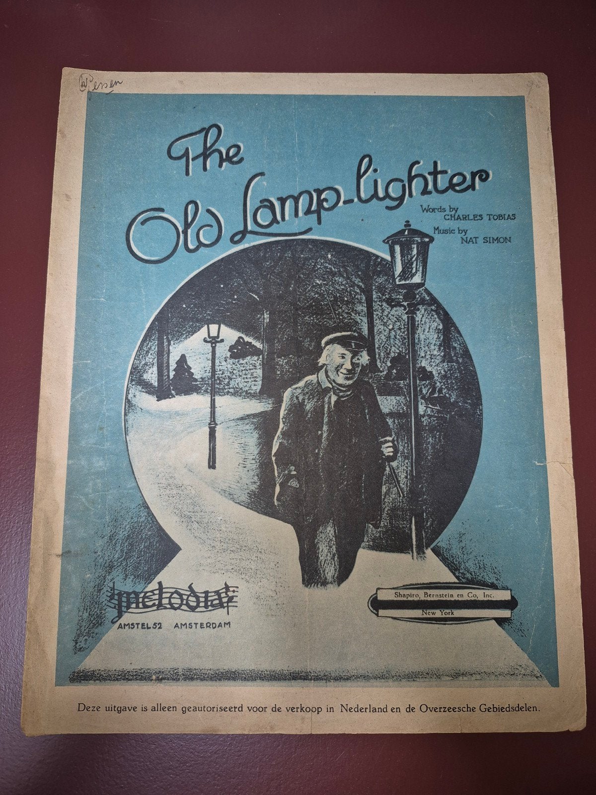 Vintage: The Old Lamp-Lighter (De Oude Lantaarnopsteker), Muziek en Instrumenten, Zang, Gebruikt, Ophalen of Verzenden, Thema