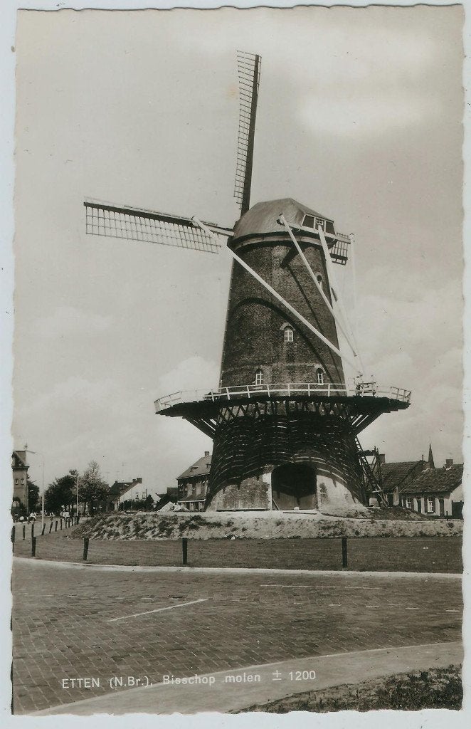 Etten (N.Br.) Bisschop molen 1962 Etten-Leur, Ophalen of Verzenden, 1960 tot 1980, Ongelopen, Noord-Brabant