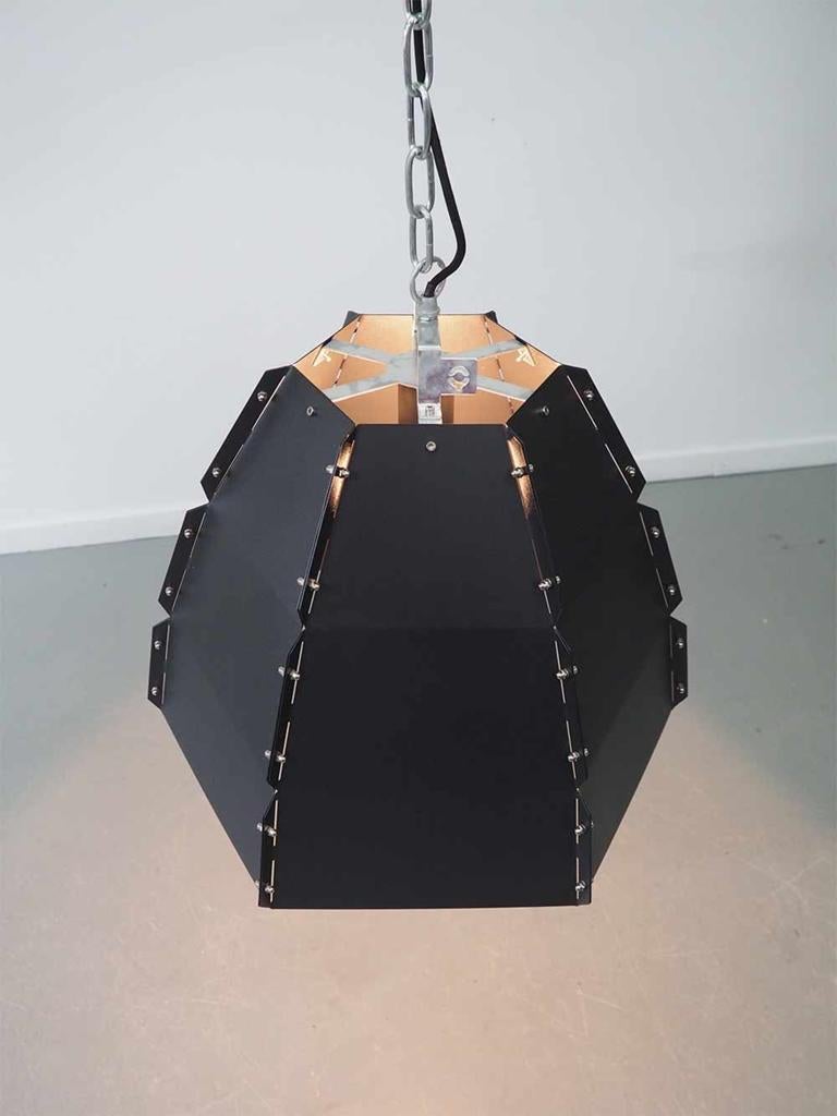 Industriële vintage hanglamp Qazqa, zwart, Gebruikt, 50 tot 75 cm, Ophalen of Verzenden, Industrieel, Vintage