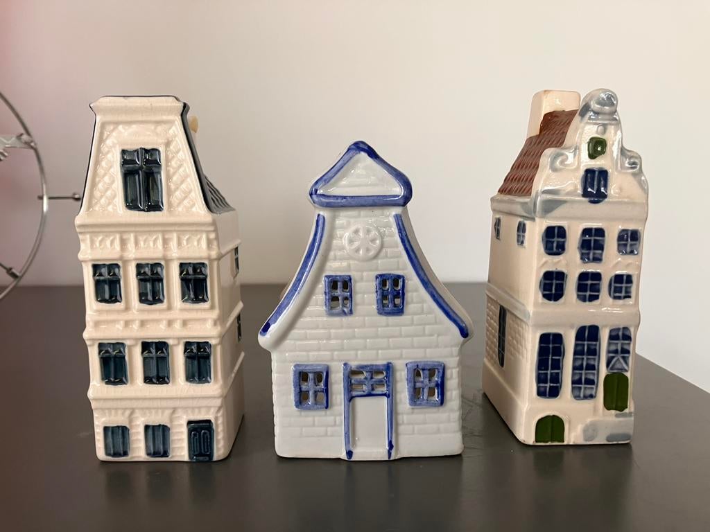 Keramiek huisjes 3x, Verzamelen, KLM Huisjes, Ophalen of Verzenden, Zo goed als nieuw