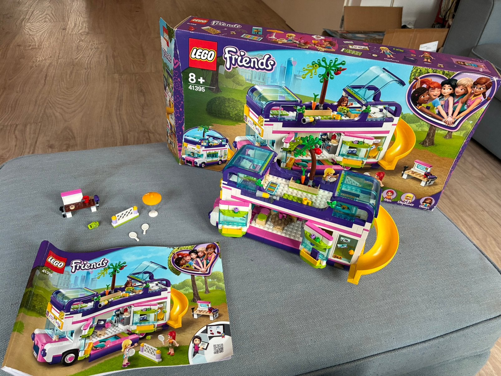 Lego friends 41395 vriendschapsbus incl doos en boek, Gebruikt, Lego, Friends, Ophalen of Verzenden