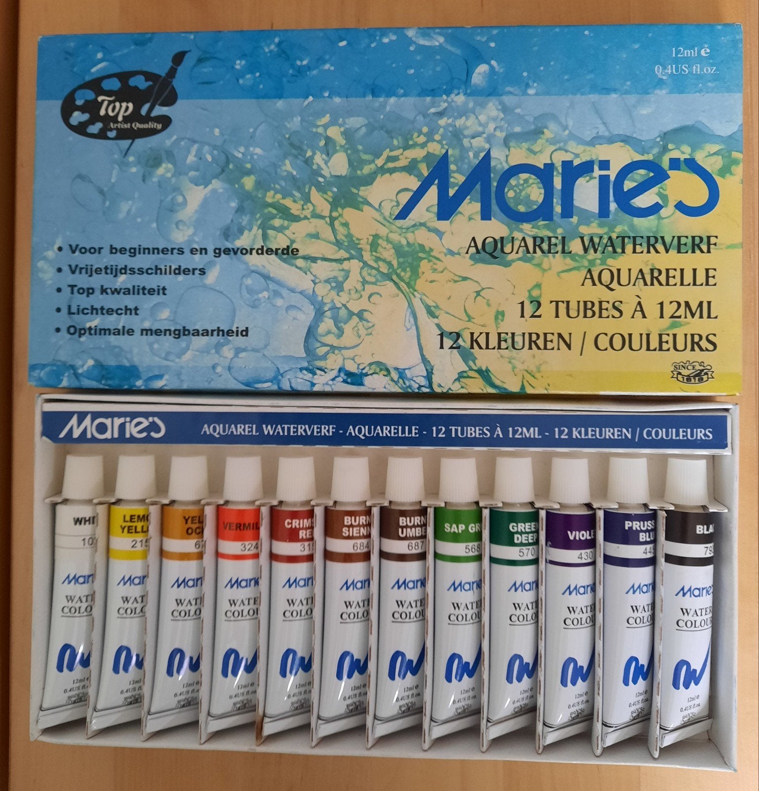 Marie's Aquarel Waterverf Set - 12 Kleuren, Hobby en Vrije tijd, Schilderen, Ophalen of Verzenden