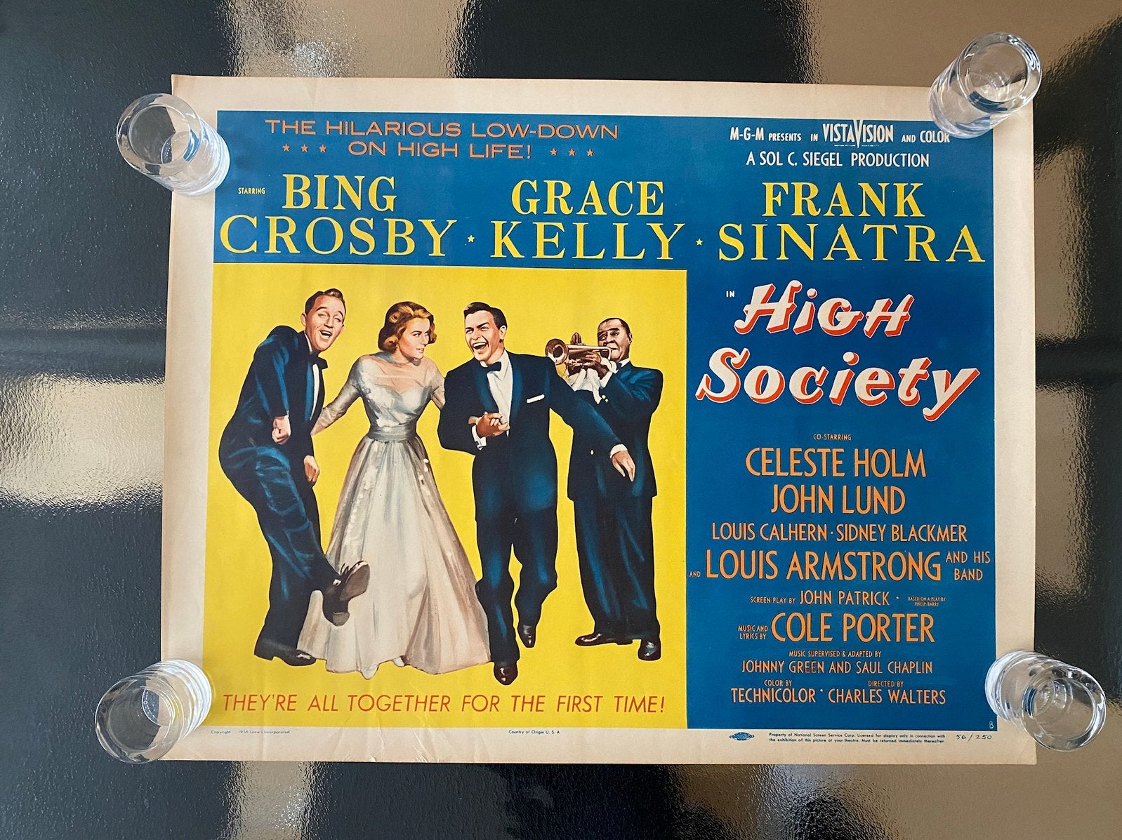 Originele poster affiche  “High Society” (1956) Half sheet., Verzamelen, Ophalen of Verzenden, Zo goed als nieuw, Poster