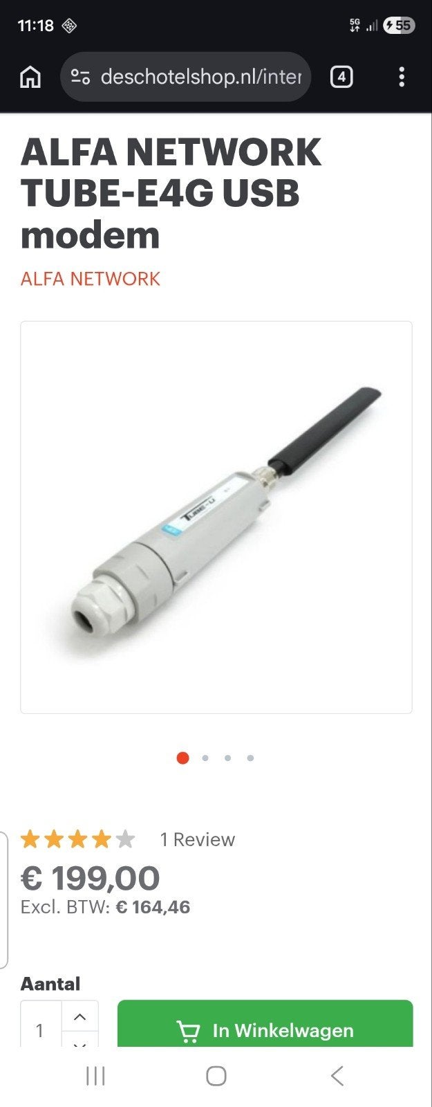 ALFA NETWORK TUBE-E4G USB modem - 4G/LTE USB-modem, Ophalen of Verzenden, Nieuw, Router met modem, ALFA NETWORK