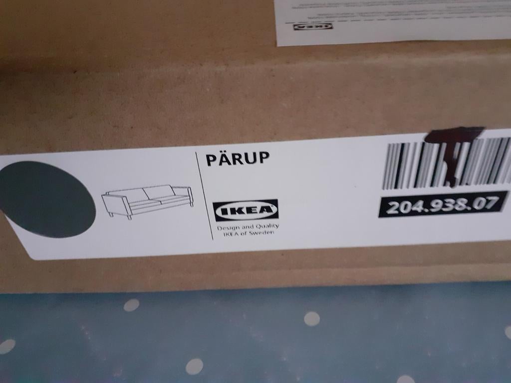 Nieuwe hoes PARUP 3-ZITSBANK, type/kleur VISSLE GRIJS, ikea, 75 tot 100 cm, Ophalen of Verzenden, Minder dan 150 cm, Stof