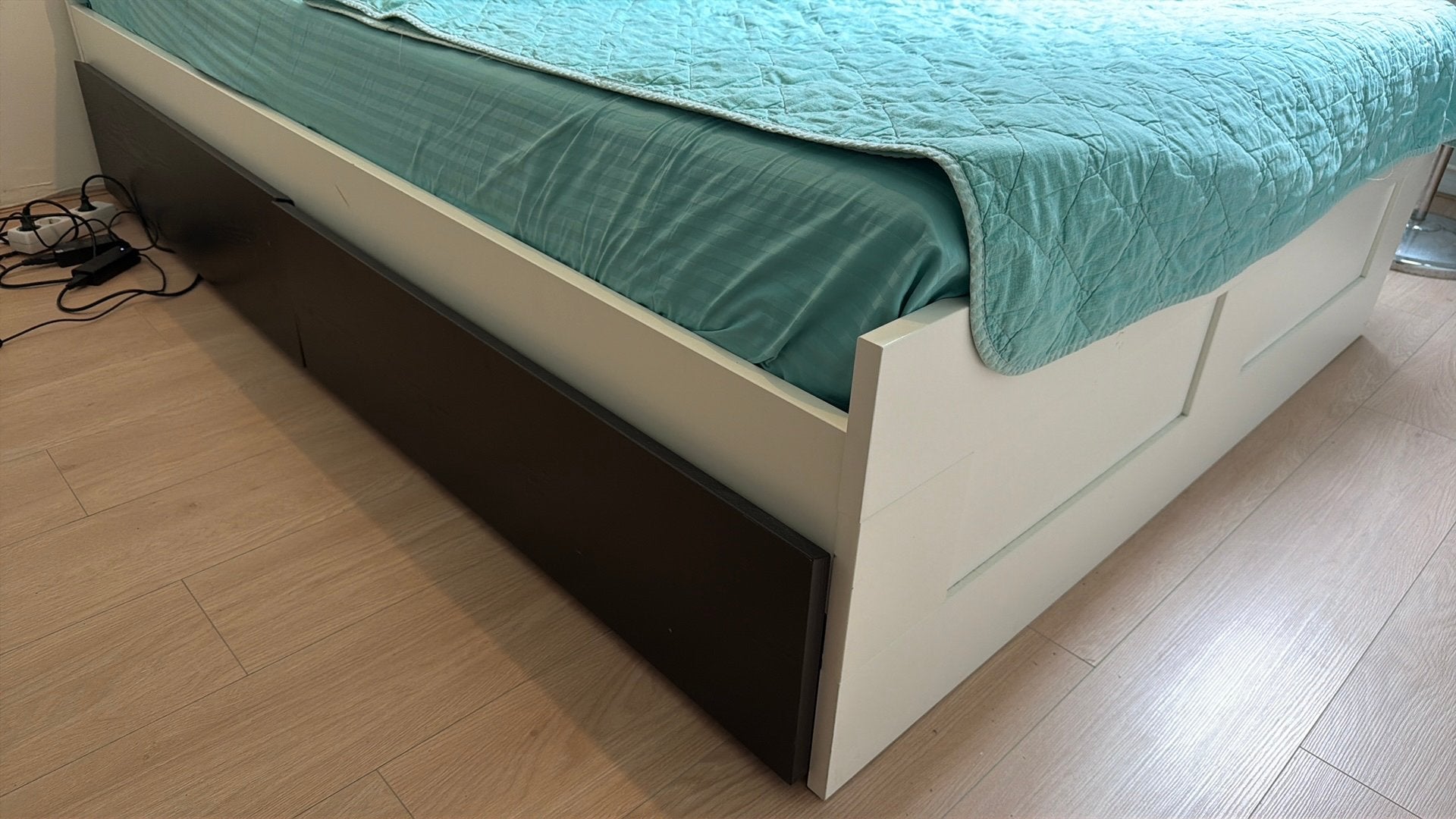 Bed frame and bad base, Ophalen, Zo goed als nieuw, Tweepersoons, Hout