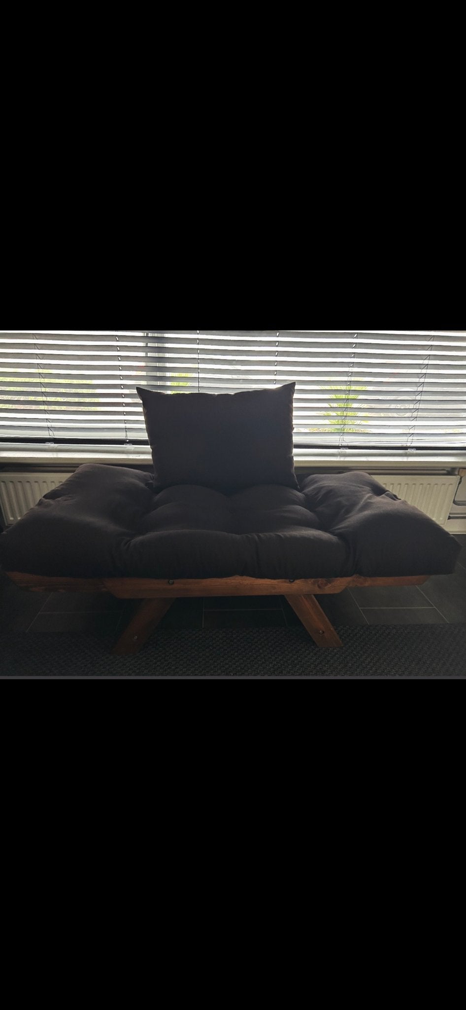 Fauteuil - Hout en stof, Huis en Inrichting, Fauteuils, Ophalen, Gebruikt, 75 tot 100 cm, 100 tot 125 cm