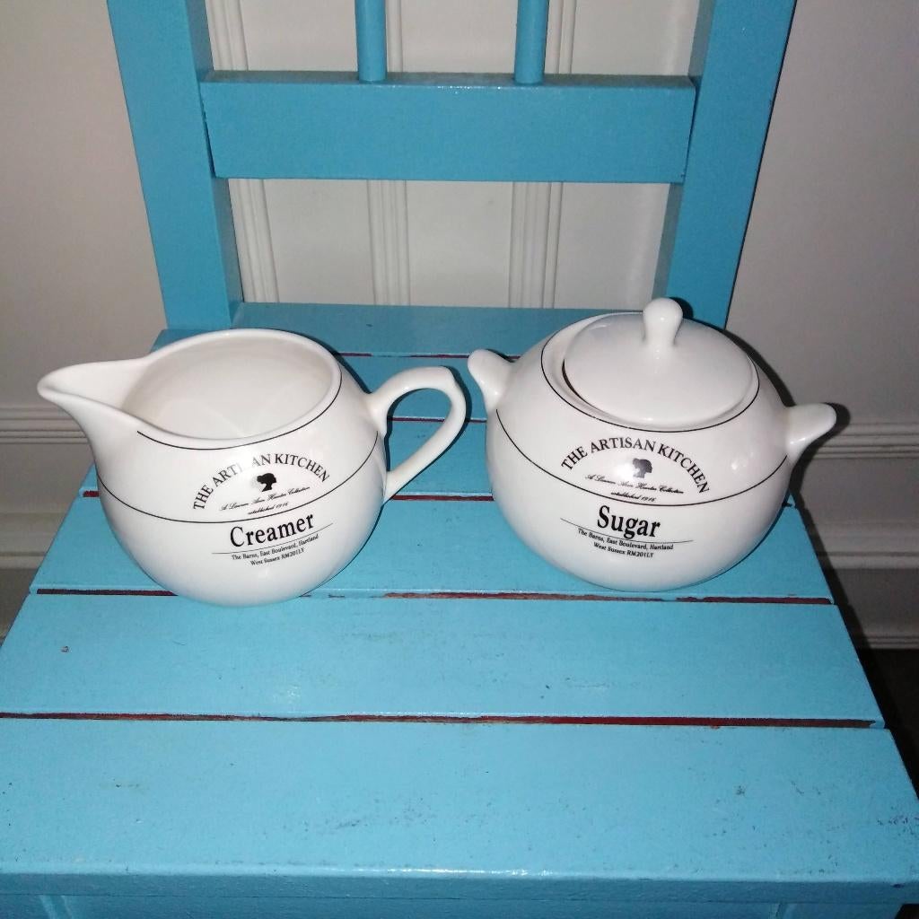 The Artisan Kitchen creamer kannetje en sugar potje, Ophalen, Gebruikt, Overige typen, Overige stijlen